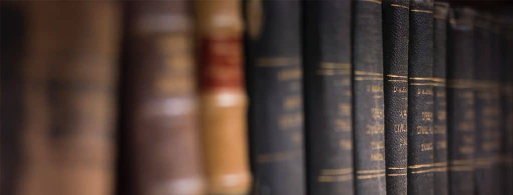 Shelf of law books